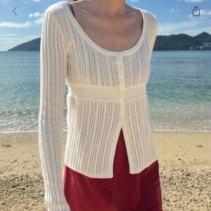 Brandy Melville Nikki Knit Top Ivory